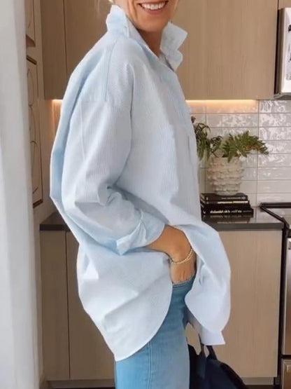 Vrouwelijke Blouse Oversized Casual Losse Stijl