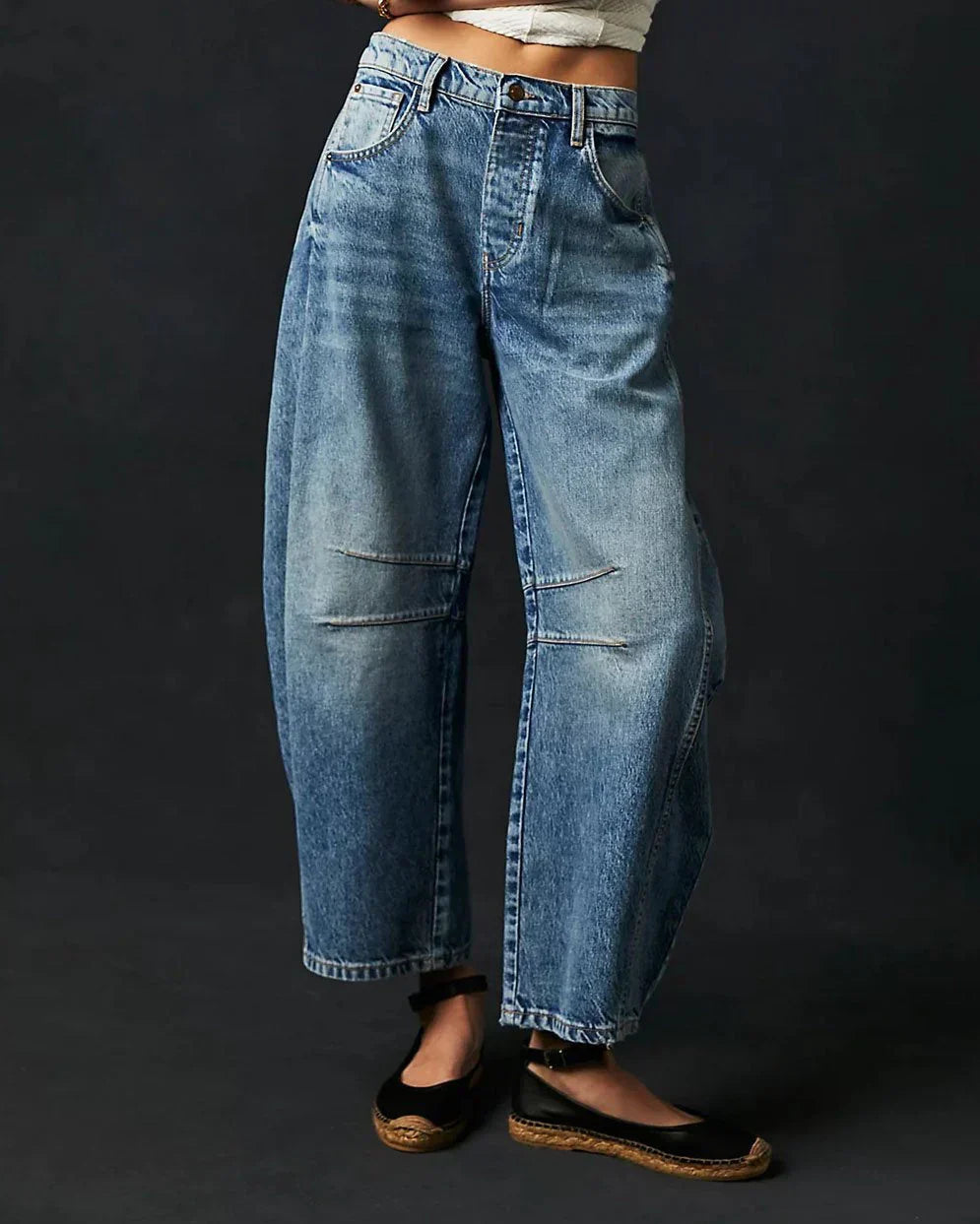 Dames Jeans Mid Rise Barrel Model Comfortabel - StudioMarella