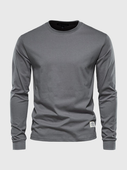 Heren Katoenen Longsleeve Ronde Hals Comfortabel