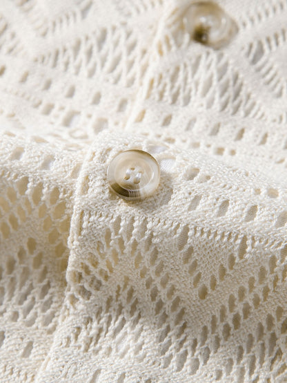 Vrouw Haakshirt Ethno Patroon Doorzichtig
