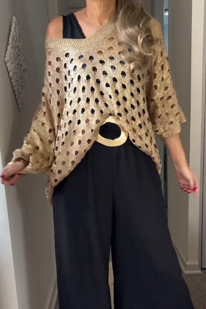 Glanzende Metallic Top voor Vrouw Zomerse Jurk