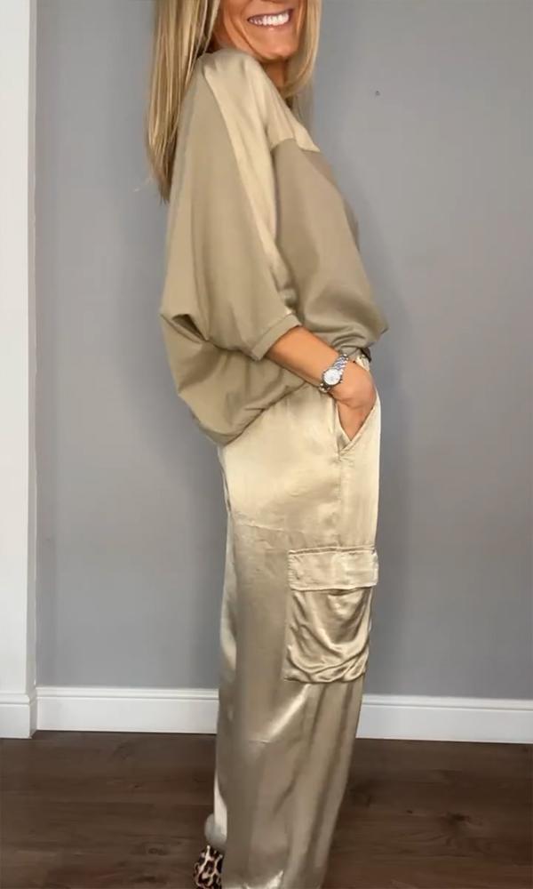 Elegante Satijnen Avondjurk Maya Stijl