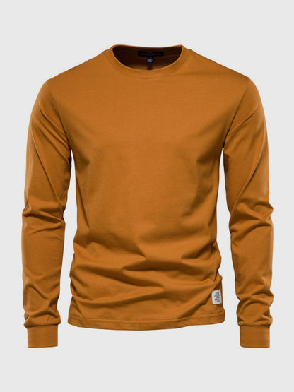 Heren Katoenen Longsleeve met Ronde Hals Comfortabel
