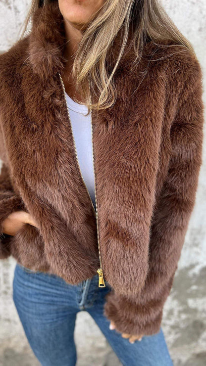 Dames Faux Fur Jas Imitatie Bont Luxe Look