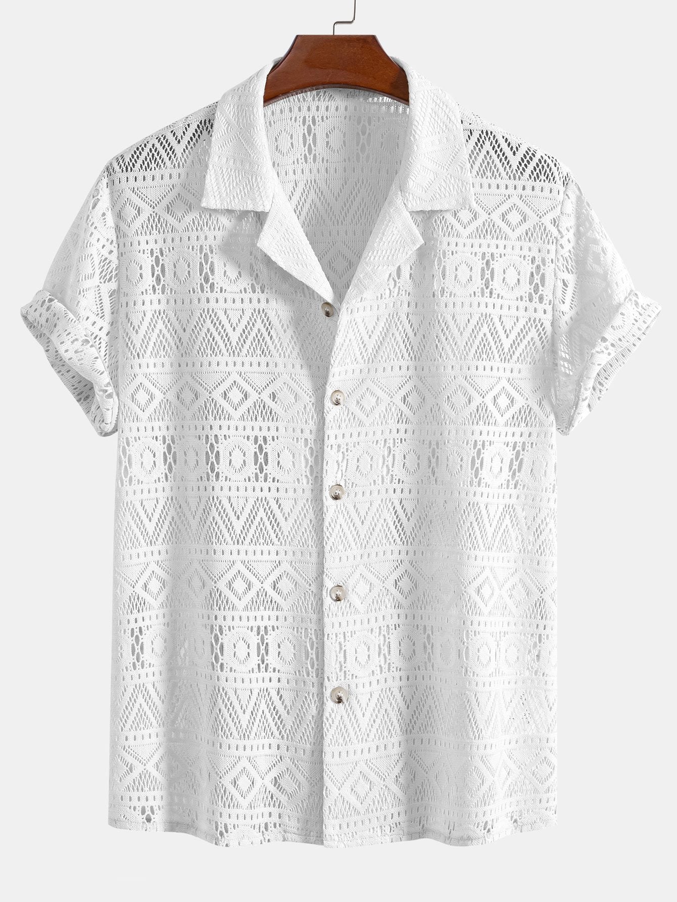 Vrouw Haakshirt Ethno Patroon Doorzichtig - StudioMarella