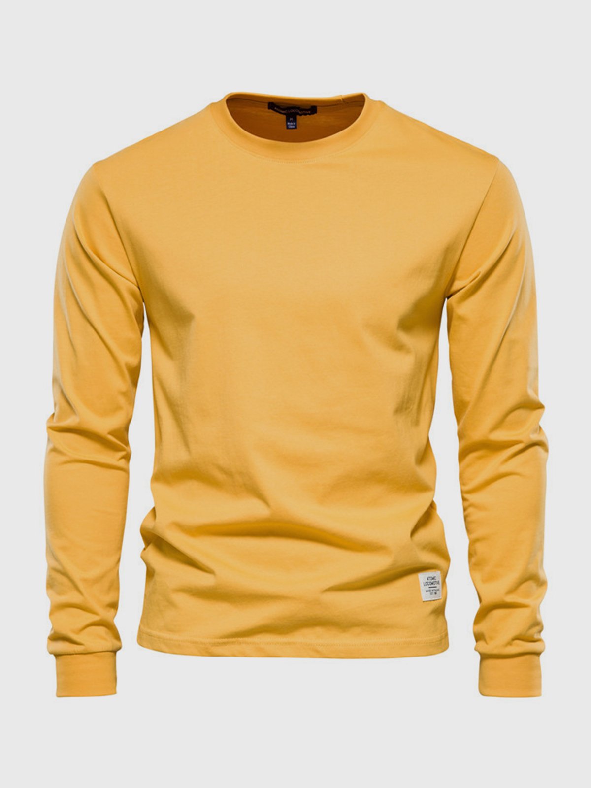Heren Katoenen Longsleeve met Ronde Hals Comfortabel
