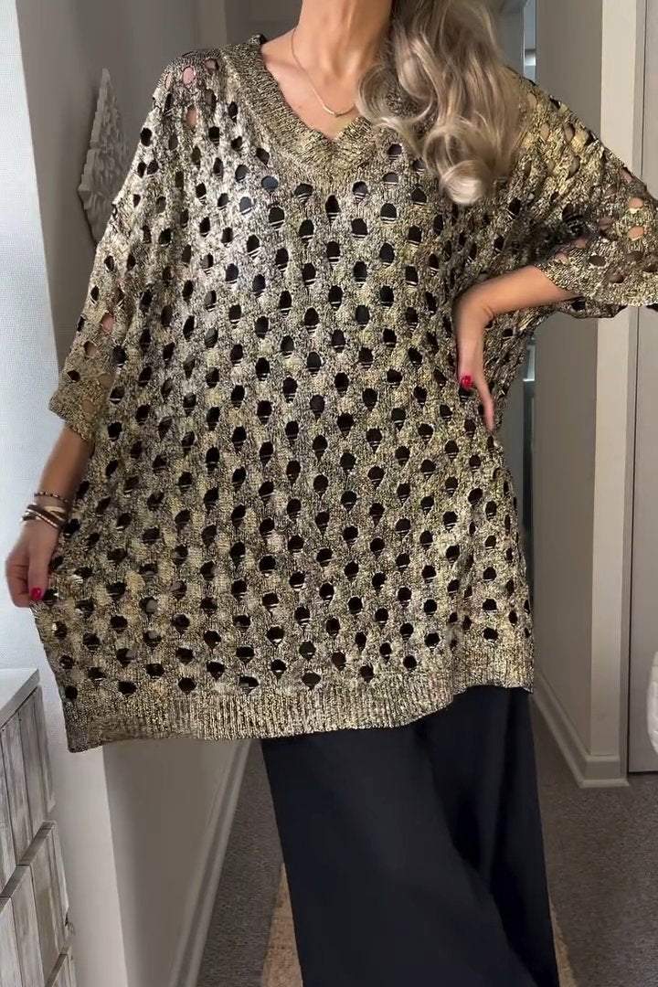 Glanzende Metallic Top voor Vrouw Zomerse Jurk