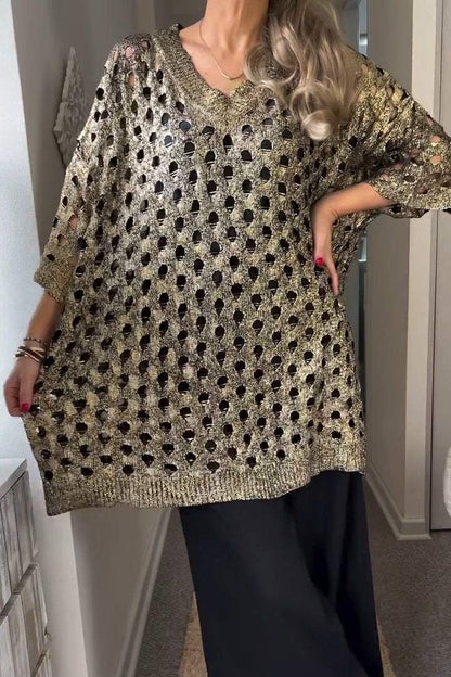 Glanzende Metallic Top voor Vrouw Zomerse Jurk