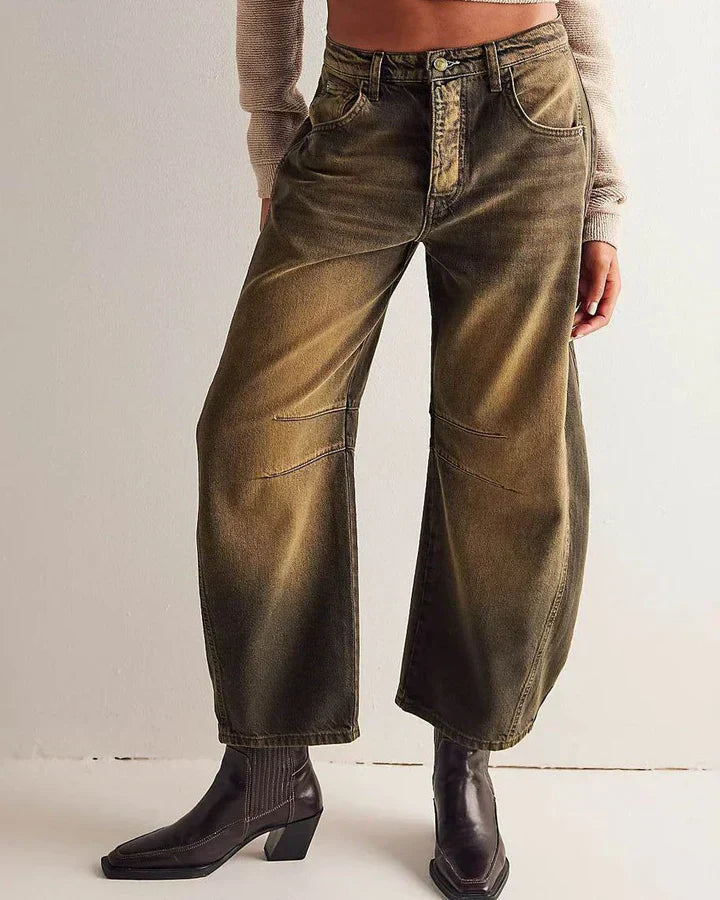 Dames Jeans Mid Rise Barrel Model Comfortabel