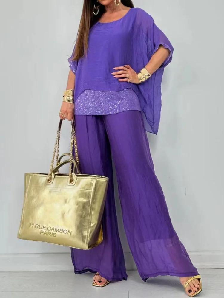 Dames Tweedelige Set Comfortabele Jurk Broek Combinatie