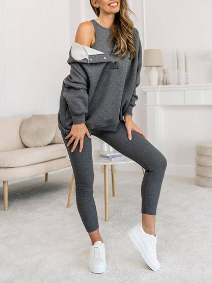 Dames Hoodie Set Fleece - Zachte Joggingbroek en Trui met Capuchon