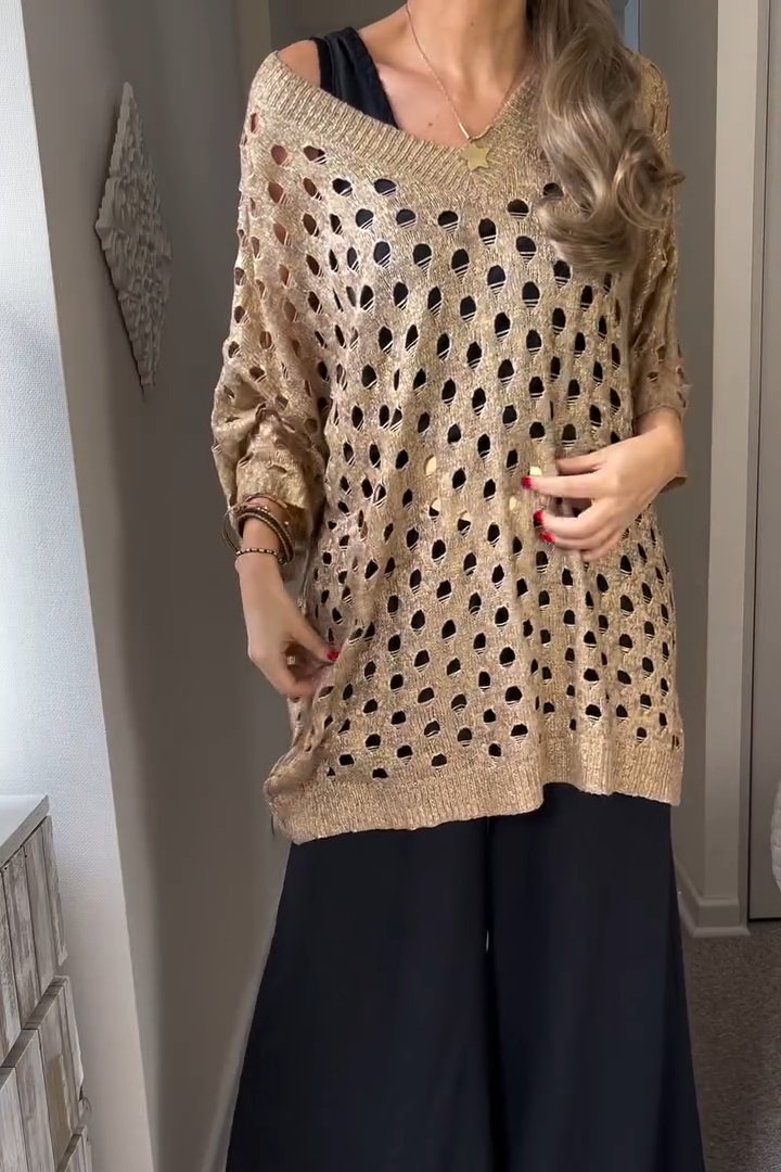 Glanzende Metallic Top voor Vrouw Zomerse Jurk