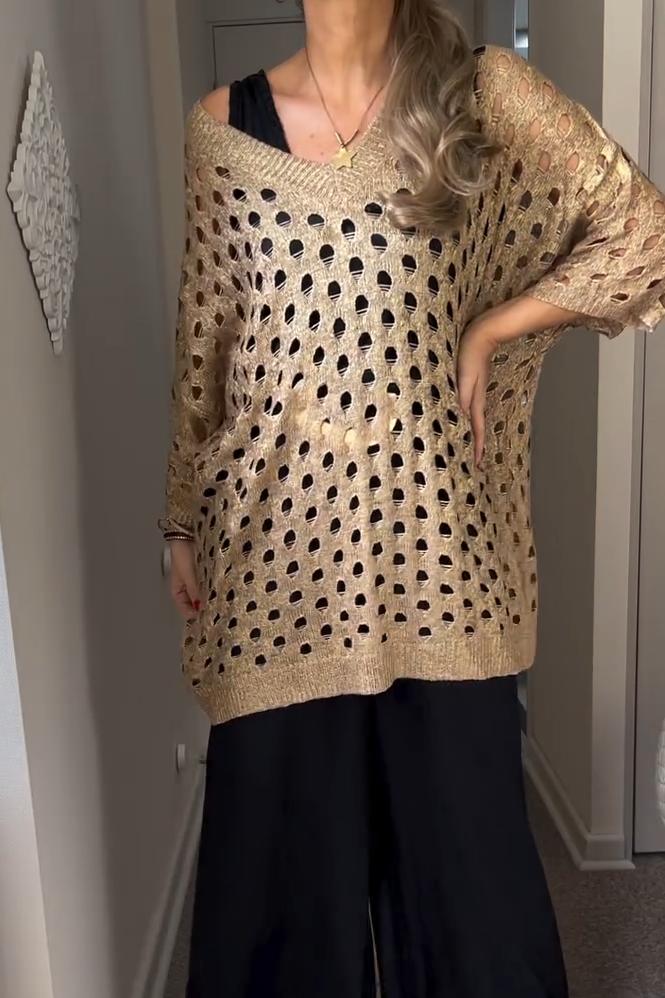 Glanzende Metallic Top voor Vrouw Zomerse Jurk