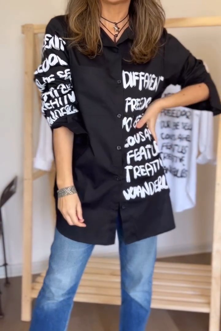 Vrouwelijk Overhemd Leuke Prints Zomerse Stijl