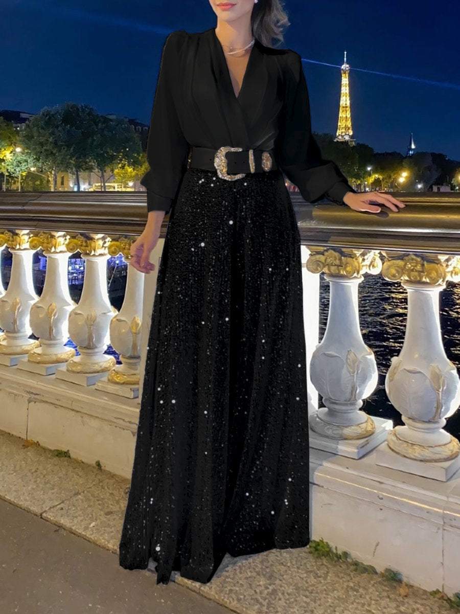 Glitter Outfit: Pailletten Top en Broek voor Vrouwen