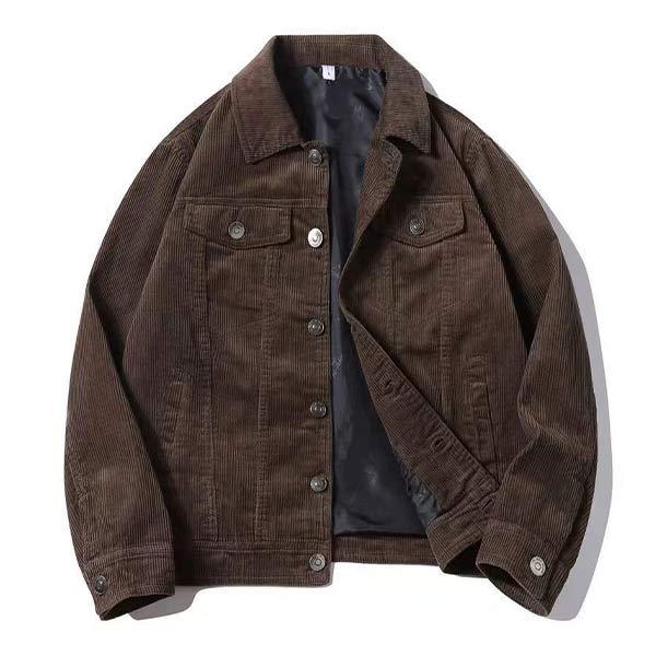 Heren Jas Gevoerd Sherpa Denim Look Vintage Stijl