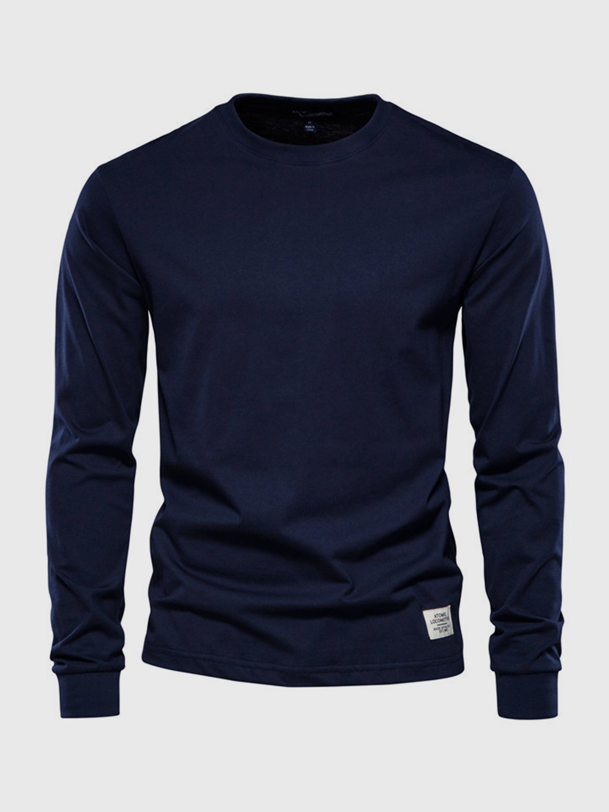 Heren Katoenen Longsleeve met Ronde Hals Comfortabel