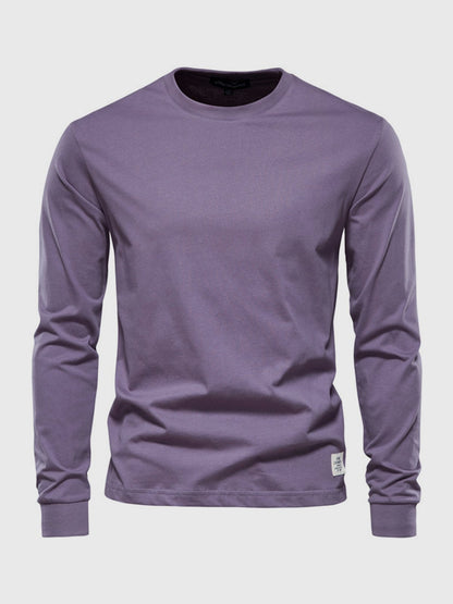 Heren Katoenen Longsleeve Ronde Hals Comfortabel