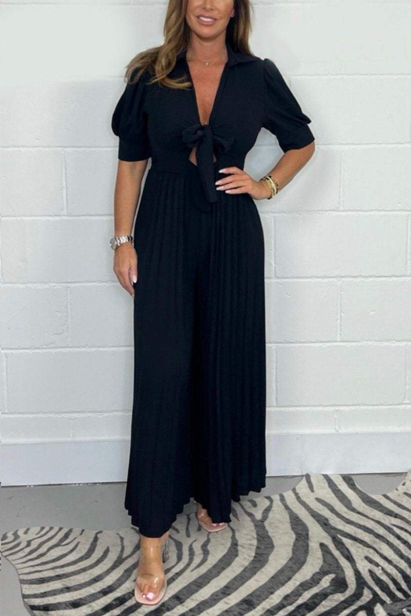 Geplooide Jumpsuit Zomer Jurk Elegante Stijl