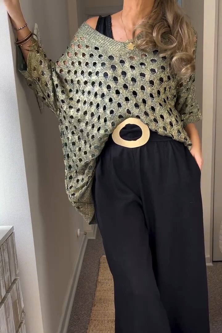 Glanzende Metallic Top voor Vrouw Zomerse Jurk