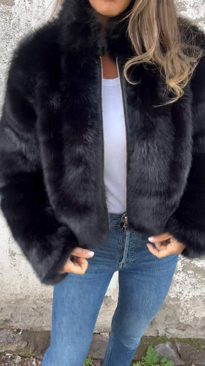 Dames Faux Fur Jas Imitatie Bont Luxe Look