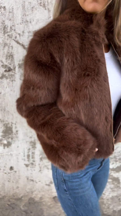 Dames Faux Fur Jas Imitatie Bont Luxe Look