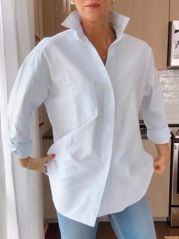 Vrouwelijke Blouse Oversized Casual Losse Stijl