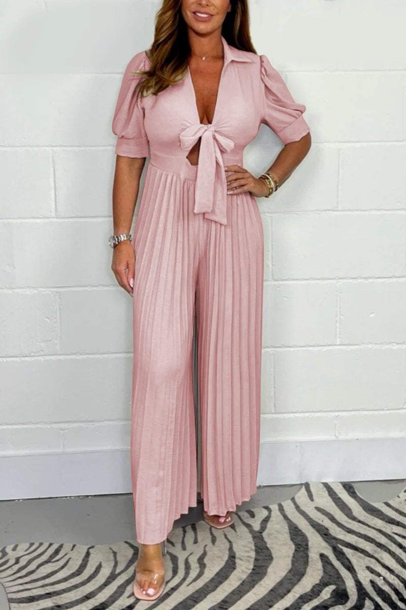 Geplooide Jumpsuit Zomer Jurk Elegante Stijl