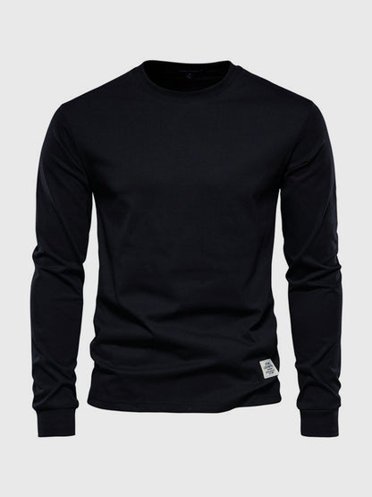 Heren Katoenen Longsleeve Ronde Hals Comfortabel