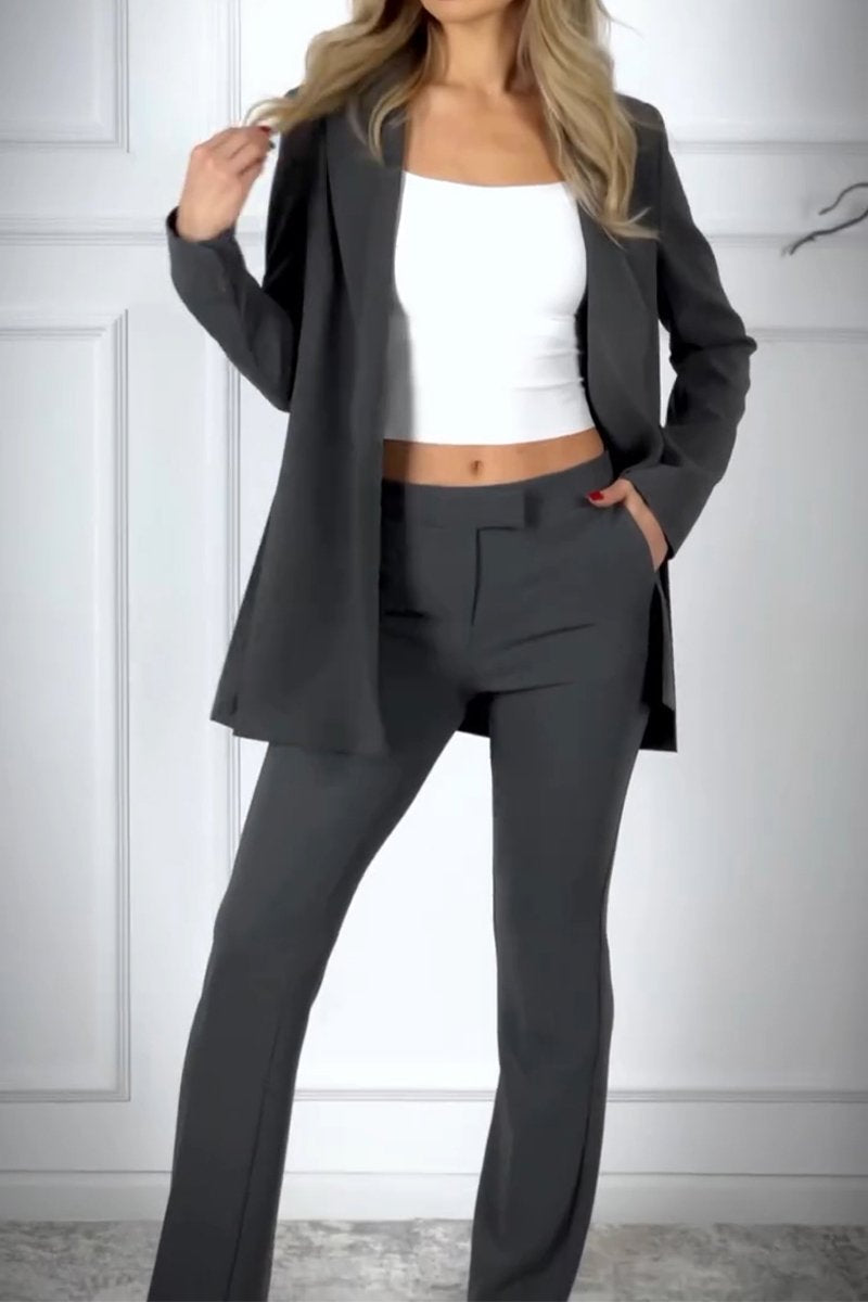 Mannen Blazer Broek Set Grijs Elegant Stijl - StudioMarella
