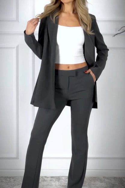 Mannen Blazer Broek Set Grijs Elegant Stijl - StudioMarella