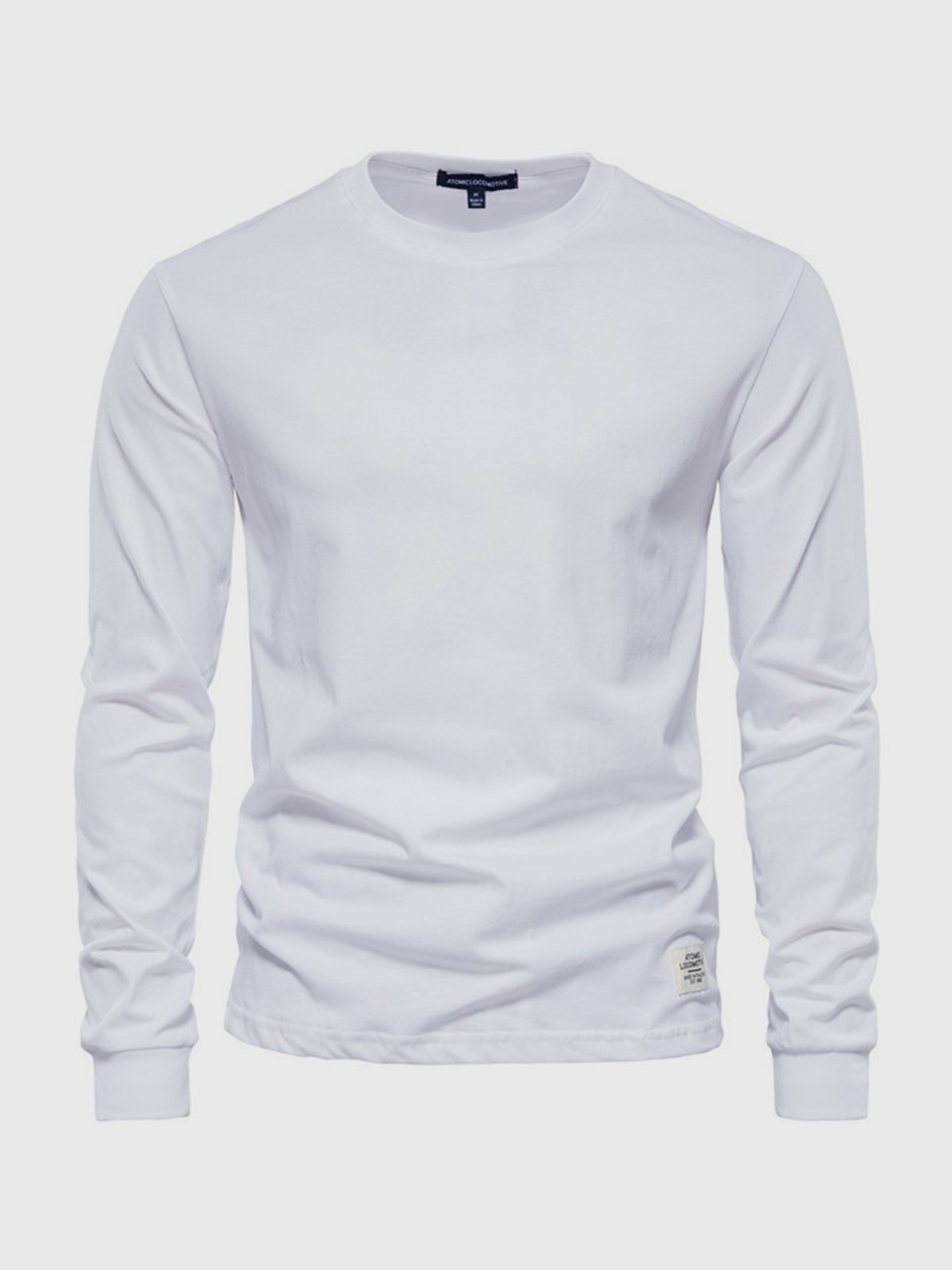Heren Katoenen Longsleeve met Ronde Hals Comfortabel
