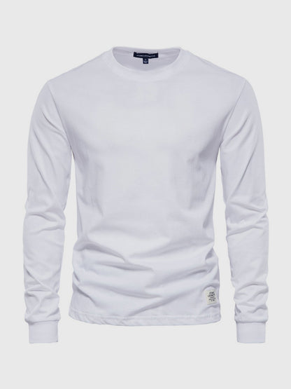 Heren Katoenen Longsleeve met Ronde Hals Comfortabel