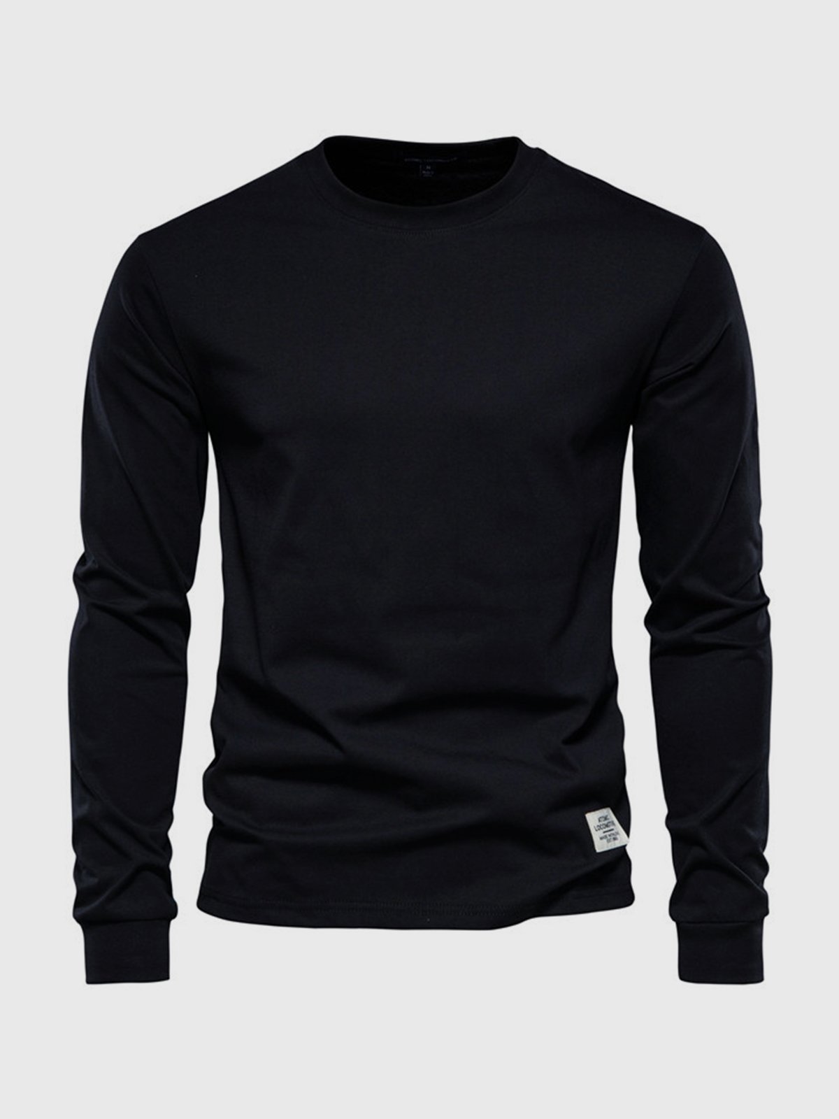 Heren Katoenen Longsleeve met Ronde Hals Comfortabel
