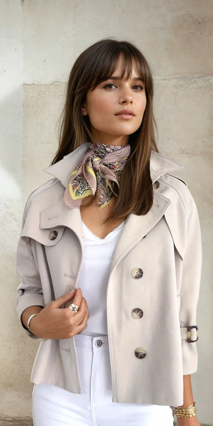 Dames Regenjas Korte Trenchcoat Waterdicht Elegance