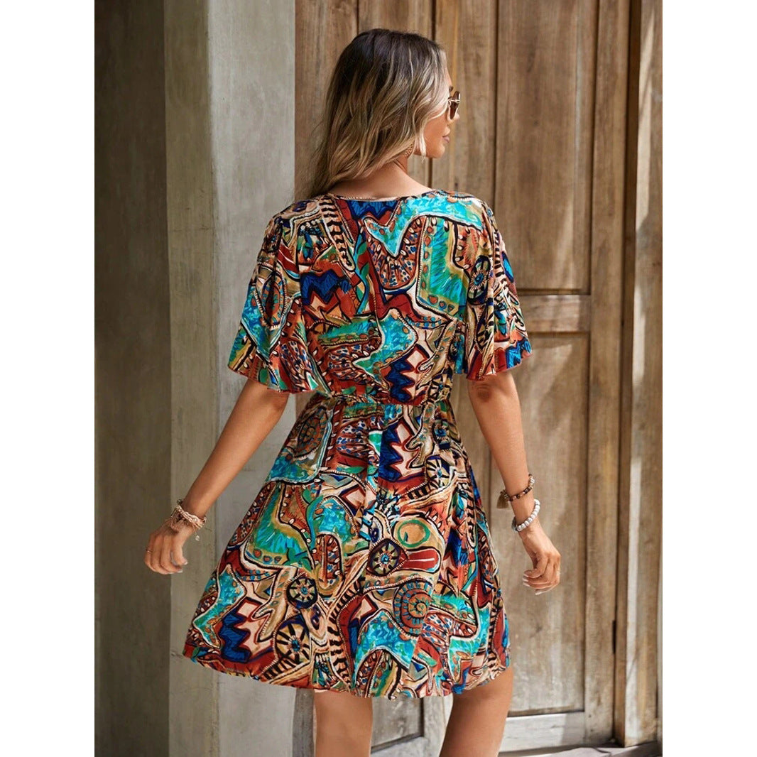 Jumpsuit Kleurrijk Print Model met Knopen