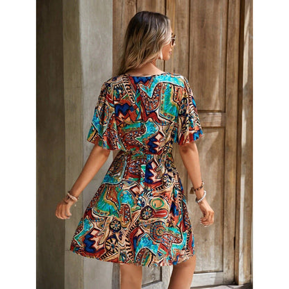 Jumpsuit Kleurrijk Print Model met Knopen