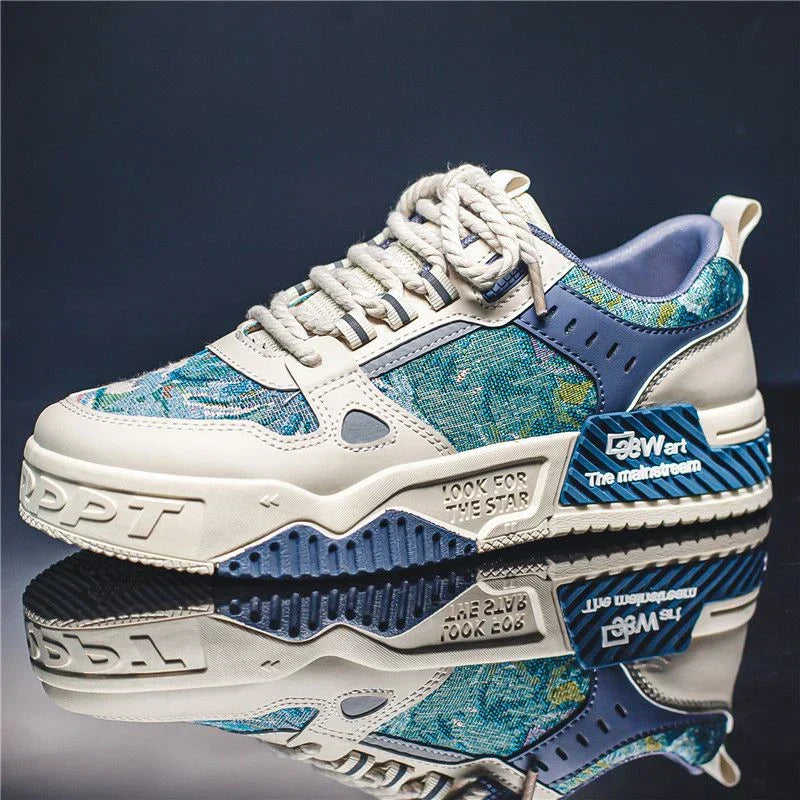 Sneakers Casual Met Olieverf Look voor Mannen - StudioMarella