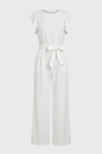 Dames Jumpsuit Elegante Vlindermouwen Strikdetail - StudioMarella