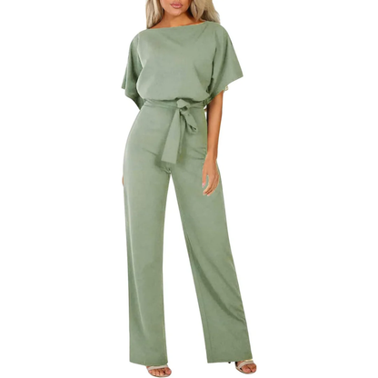 Zomer Jumpsuit Wijd Met Ceintuur Jurk Vrouw