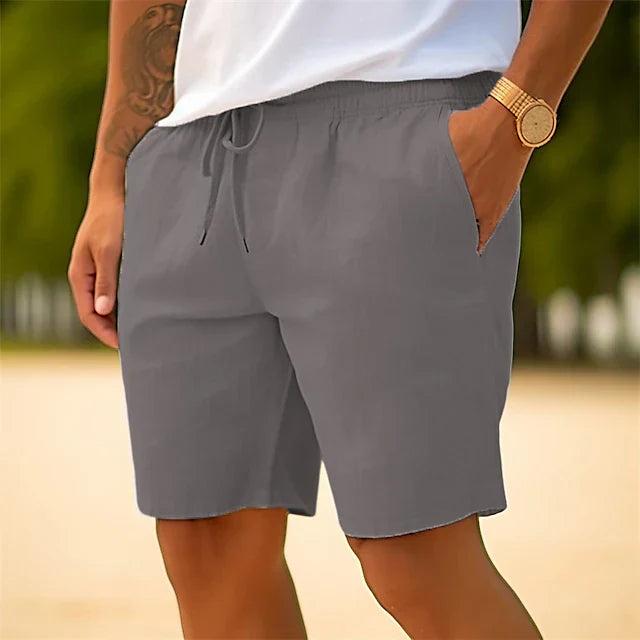 Heren Linnen Broek Zomer Short Casual Korte Broek