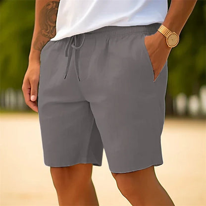 Heren Linnen Broek Zomer Short Casual Korte Broek