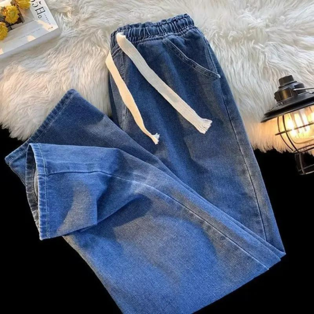 Zwarte Joggingbroek Unisex Denim Comfortabele Fit