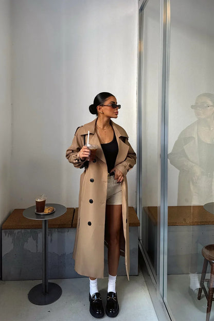 Dames Trenchcoat Warm en Stijlvol Klassiek Modisch