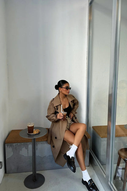 Dames Trenchcoat Warm en Stijlvol Klassiek Modisch