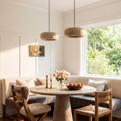 Travertijn Hanglamp Vintage Crème Natuursteen Wabi Sabi Stijl Eetkamer Slaapkamer