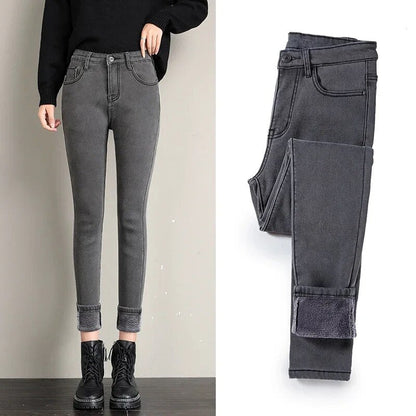 Dames Jeans Warme Comfortabele Winterbroek - StudioMarella
