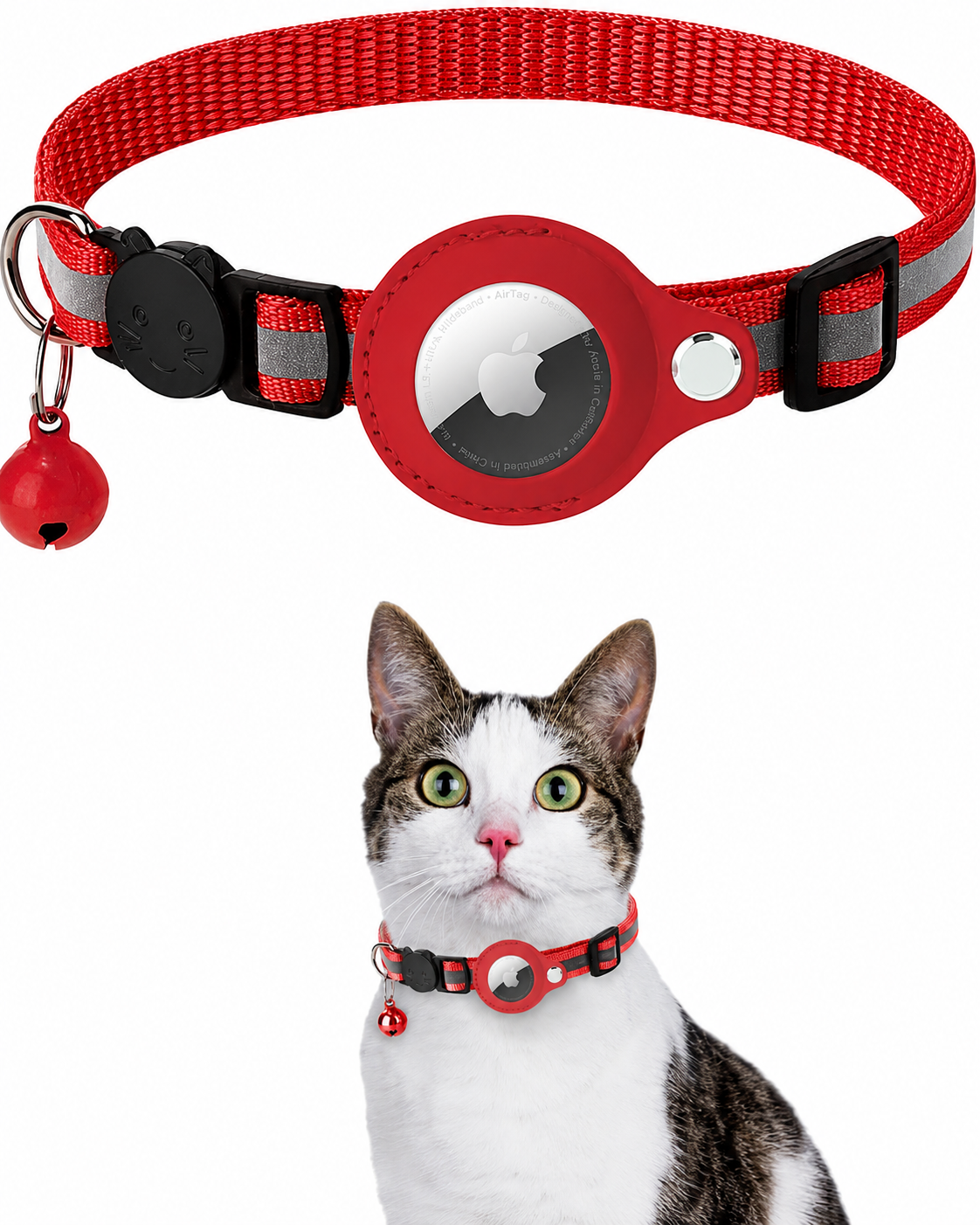 Reflecterende GPS-Trackerhalsband voor Katten met Veiligheidsgesp
