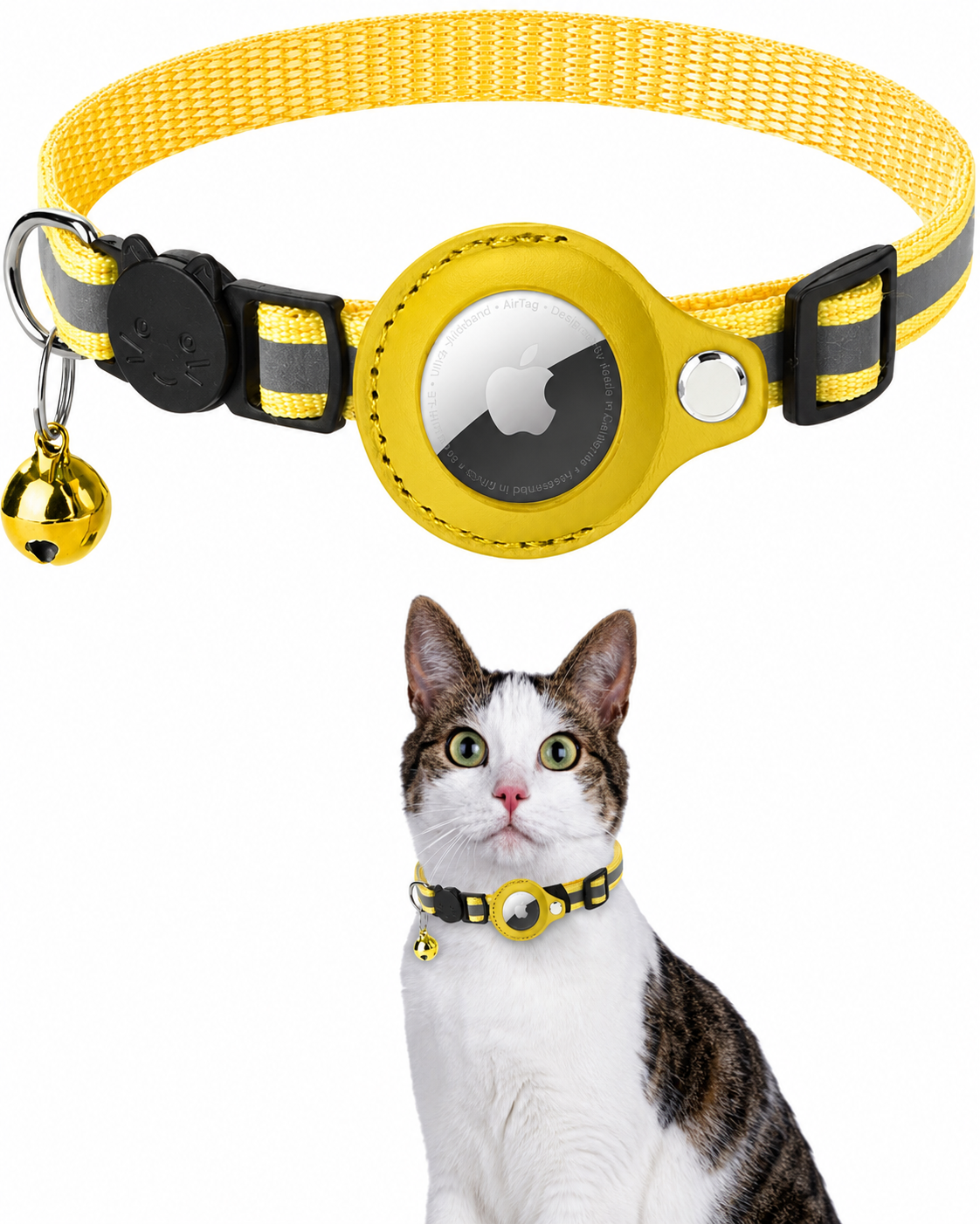 Reflecterende GPS-Trackerhalsband voor Katten met Veiligheidsgesp