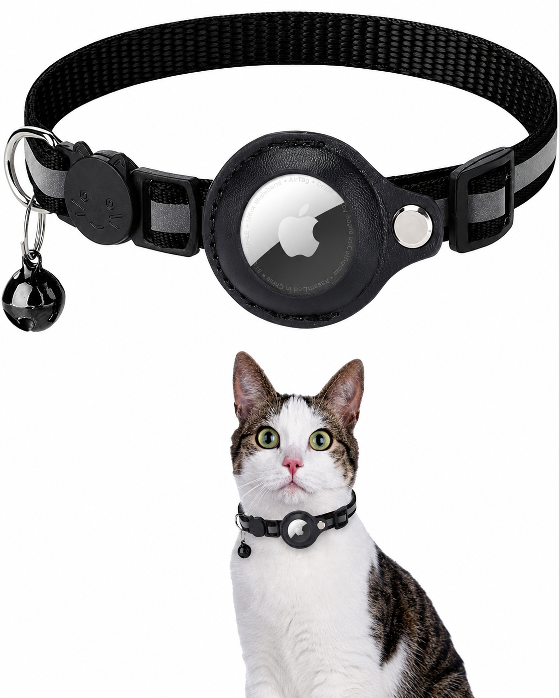 Reflecterende GPS-Trackerhalsband voor Katten met Veiligheidsgesp